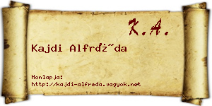 Kajdi Alfréda névjegykártya